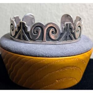 Vintage Taxco TS-95 Sterling Silver 7" Cuff  Bracelet 33.5g